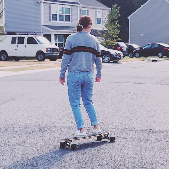 SOLD - PacSun Red Daisy Mom Jeans - Picture 5 of 7